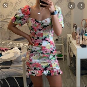 ZARA Floral Puff Sleeve Dress